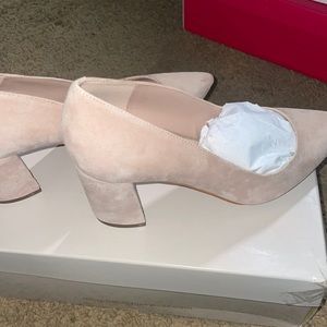 Beige block heel
